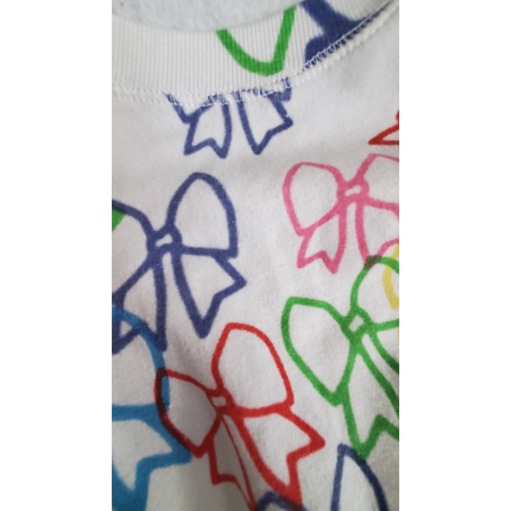 Vintage Havana Girls White Rainbow Bow Print Sweatshirt XL 16 - Picture 6 of 8